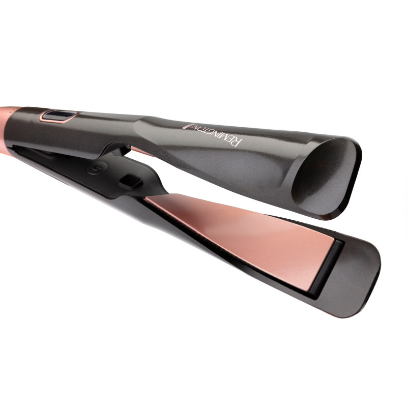 Ισιωτικό μαλλιών Remington S6606 Curl and Straight Confidence, 150-230C, κεραμικό / τουρμαλίνη, καμπύλες πλάκες, μαύρο / ροζ