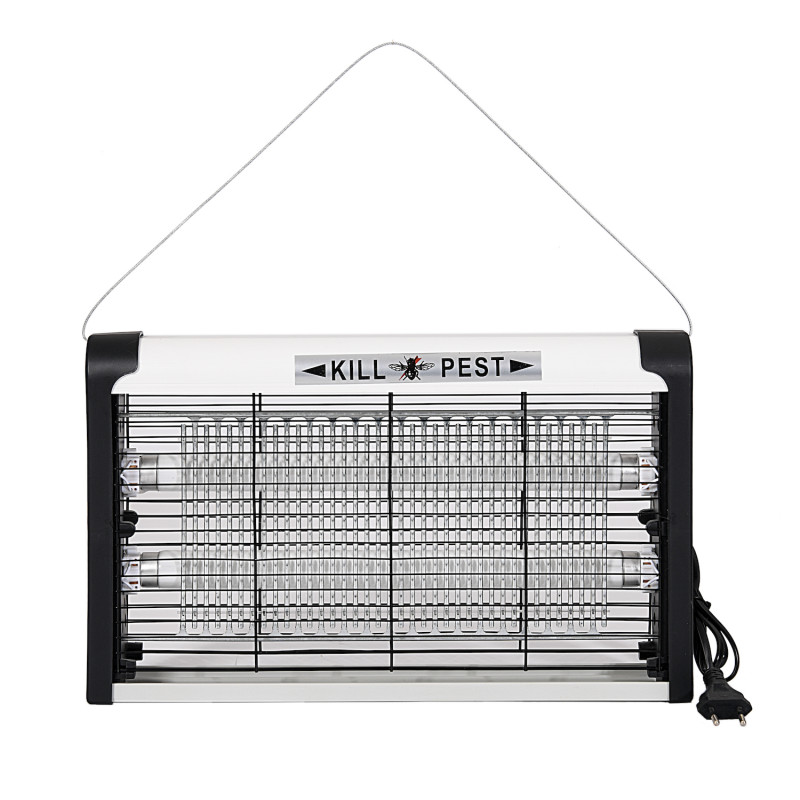 Λαμπτήρας εντόμων Rosberg R51770D, Μέχρι 20 m2, 20W, Υπεριώδες φως, Χαμηλός θόρυβος, Λευκό/Μαύρο