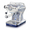 Καφετιέρα Ariete Capri 1389/1C, 850W, 15 bar, 0.9 l, Ατμομάγειρας γάλακτος, αλεσμένες και ESE δόσεις, Λευκό/μπλε