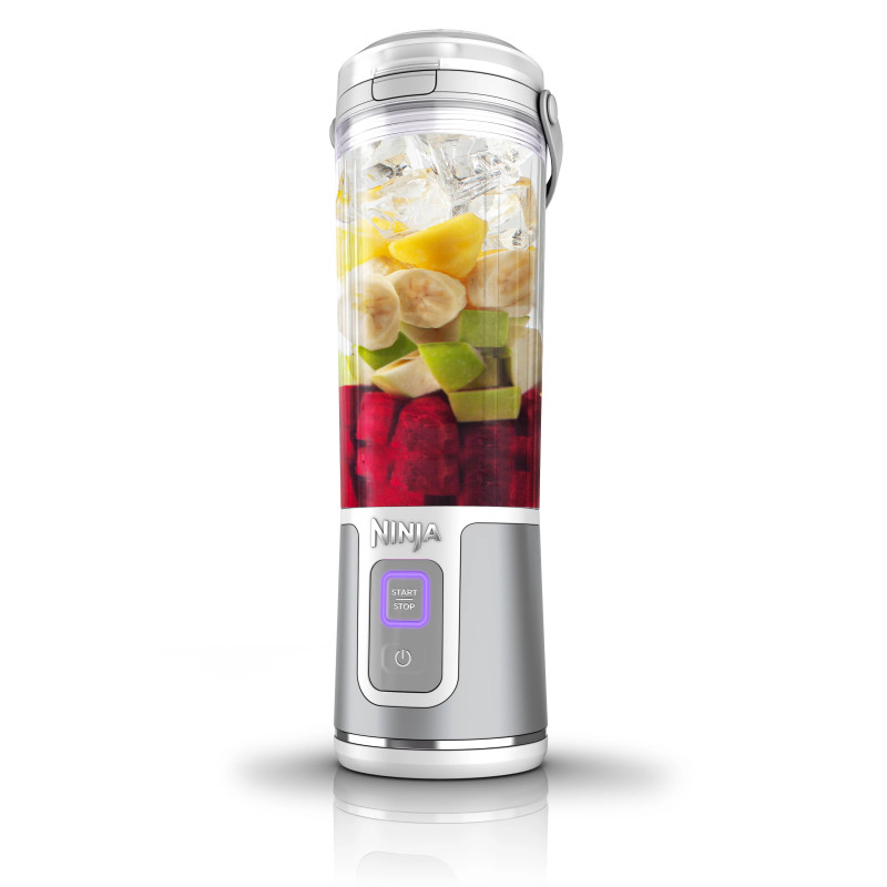 Φορητό μπλέντερ Ninja BC151EUW, 530 ml, ατσάλινη λεπίδα με 6 λεπίδες, θρυμματισμός πάγου, έως 10 κύκλοι, χωρίς BPA, USB-C, Λευκό