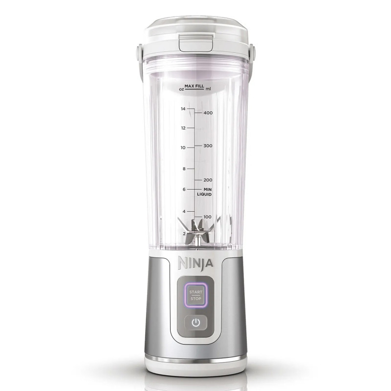 Φορητό μπλέντερ Ninja BC151EUW, 530 ml, ατσάλινη λεπίδα με 6 λεπίδες, θρυμματισμός πάγου, έως 10 κύκλοι, χωρίς BPA, USB-C, Λευκό