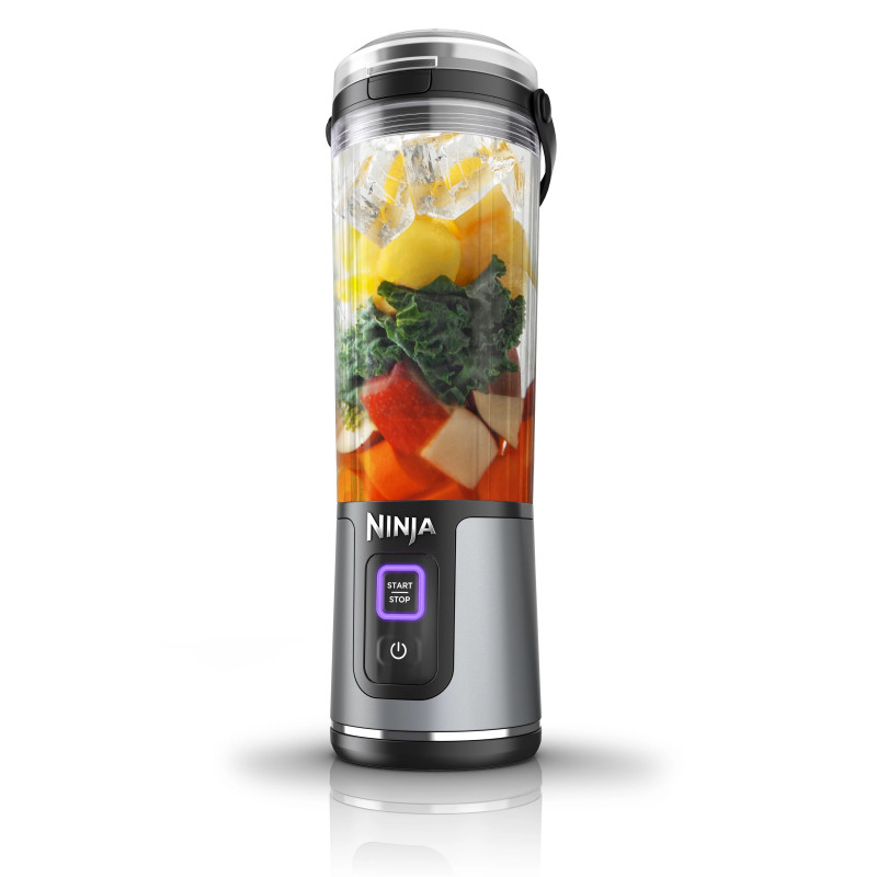 Φορητό μπλέντερ Ninja BC151EUBK, 530 ml, ατσάλινη λεπίδα με 6 λεπίδες, θρυμματισμός πάγου, έως 10 κύκλοι, χωρίς BPA, USB-C, Μαύρο
