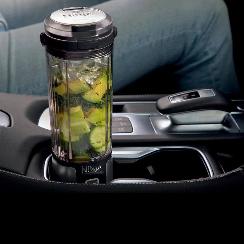 Φορητό μπλέντερ Ninja BC151EUBK, 530 ml, ατσάλινη λεπίδα με 6 λεπίδες, θρυμματισμός πάγου, έως 10 κύκλοι, χωρίς BPA, USB-C, Μαύρο