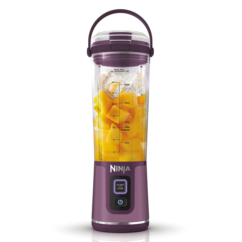 Φορητό μπλέντερ Ninja BC151EUPR, 530 ml, ατσάλινη λεπίδα με 6 λεπίδες, θρυμματισμός πάγου, έως 10 κύκλοι, χωρίς BPA, USB-C, Μωβ