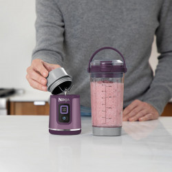 Φορητό μπλέντερ Ninja BC151EUPR, 530 ml, ατσάλινη λεπίδα με 6 λεπίδες, θρυμματισμός πάγου, έως 10 κύκλοι, χωρίς BPA, USB-C, Μωβ