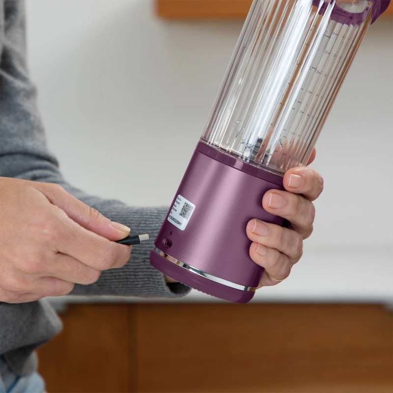 Φορητό μπλέντερ Ninja BC151EUPR, 530 ml, ατσάλινη λεπίδα με 6 λεπίδες, θρυμματισμός πάγου, έως 10 κύκλοι, χωρίς BPA, USB-C, Μωβ