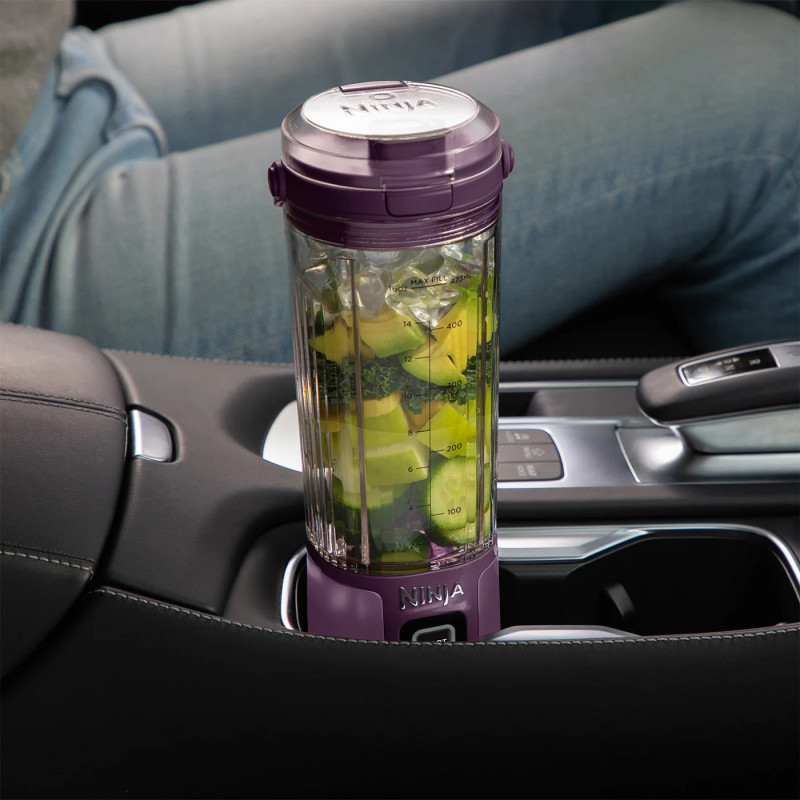Φορητό μπλέντερ Ninja BC151EUPR, 530 ml, ατσάλινη λεπίδα με 6 λεπίδες, θρυμματισμός πάγου, έως 10 κύκλοι, χωρίς BPA, USB-C, Μωβ