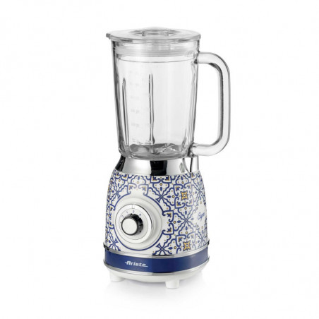 Μπλέντερ Ariete Capri 0583/0C, 1000W, 1.5 l, 4 ταχύτητες + παλμοί, θρυμματισμός πάγου, Λευκό/Μπλε