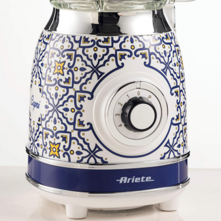 Μπλέντερ Ariete Capri 0583/0C, 1000W, 1.5 l, 4 ταχύτητες + παλμοί, θρυμματισμός πάγου, Λευκό/Μπλε