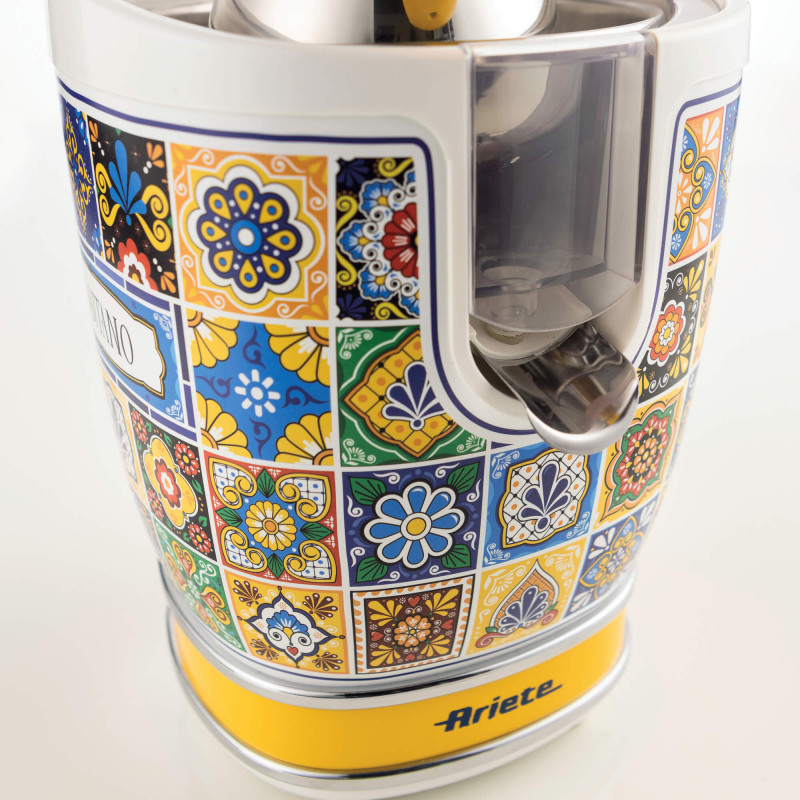 Πρέσα εσπεριδοειδών Ariete Positano JUICER 0413/0P, 85W, Μεταλλικό σώμα, Αθόρυβη λειτουργία, 2 εξαρτήματα, Λευκό/Κίτρινο