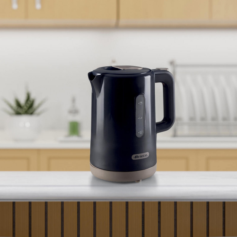 Ηλεκτρικός βραστήρας Ariete BREAKFAST 2846/00, 2200W, 1.7 l, Αυτόματη διακοπή λειτουργίας, Αφαιρούμενο φίλτρο, Σκούρο γκρι