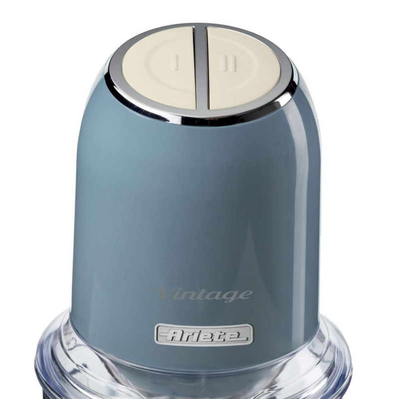 Τεμαχιστής Ariete VINTAGE 0438/05, 400W, 600 ml, 2 ταχύτητες, Ανοξείδωτο, Κούπα με διαβάθμιση, Μπλε