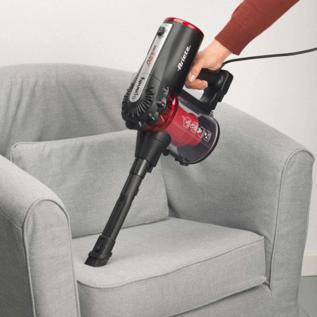 Κάθετη ηλεκτρική σκούπα Ariete HANDY FORCE 2759, 600W, 0.5 l, Μηχανοκίνητη βούρτσα, LED, HEPA, Μαύρο/κόκκινο