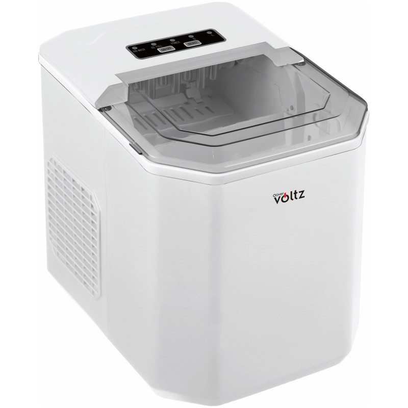 Παγομηχανή Oliver Voltz OV51447B, 120W, 12 kg/24 ώρες, 1,3 l, 9 κύβοι ανά κύκλο λειτουργίας, Ένδειξη πάγου και νερού, Λευκό