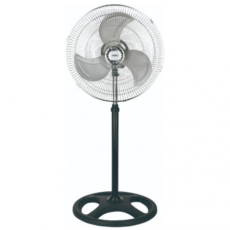 Ανεμιστήρας γενικής χρήσης Rosberg 3in1 R51760J18, 70W, 18", 3 στάδια, Επιτοίχια τοποθέτηση, Αθόρυβη λειτουργία, Χρώμιο/Μαύρο