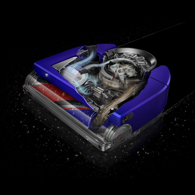 Ηλεκτρική σκούπα Dyson 360, 65 AW, 22000 Pa, 110000 rpm, 4 λειτουργίες, 360° οπτική πλοήγηση, Hyperdymium, Χαμηλό προφίλ, Μπλε/Νικελί