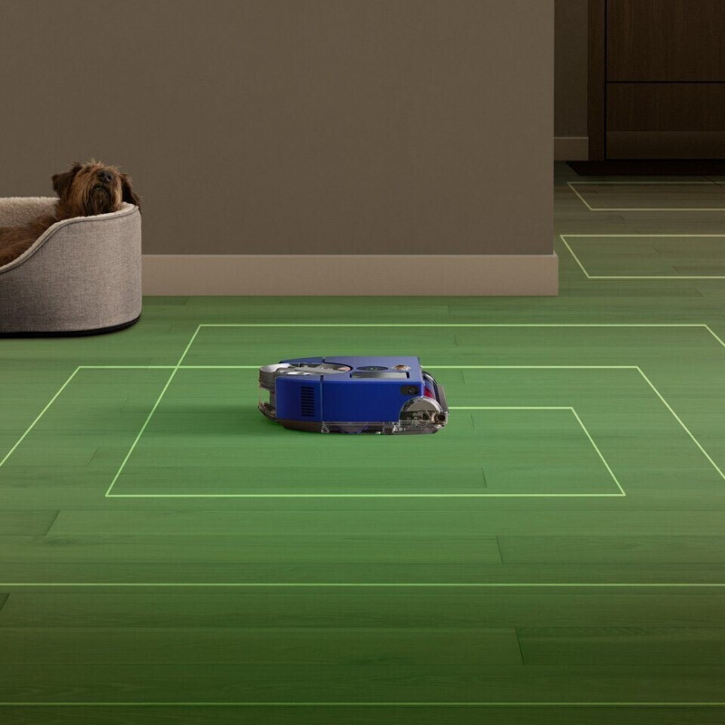 Ηλεκτρική σκούπα Dyson 360, 65 AW, 22000 Pa, 110000 rpm, 4 λειτουργίες, 360° οπτική πλοήγηση, Hyperdymium, Χαμηλό προφίλ, Μπλε/Νικελί