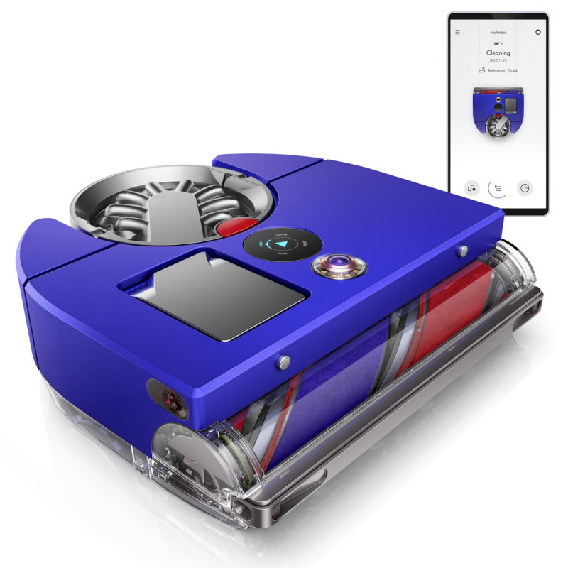 Ηλεκτρική σκούπα Dyson 360, 65 AW, 22000 Pa, 110000 rpm, 4 λειτουργίες, 360° οπτική πλοήγηση, Hyperdymium, Χαμηλό προφίλ, Μπλε/Νικελί