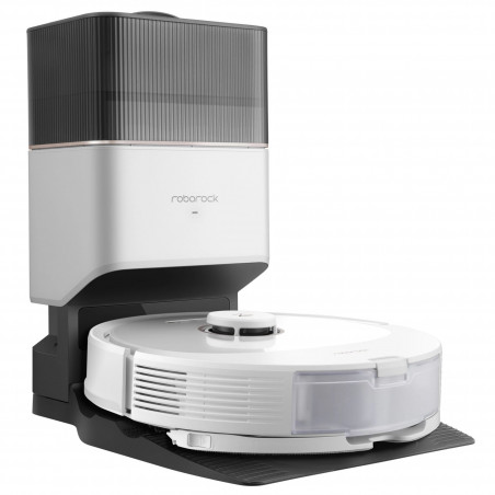 Ρομποτική ηλεκτρική σκούπα Roborock Q8 max+ Q8MP02-00, 59W, Wi-Fi, Φωνητικός έλεγχος, 5500 Pa, Στεγνός και υγρός καθαρισμός, Αυτονομία έως 240 λεπτά, Λευκό/μαύρο