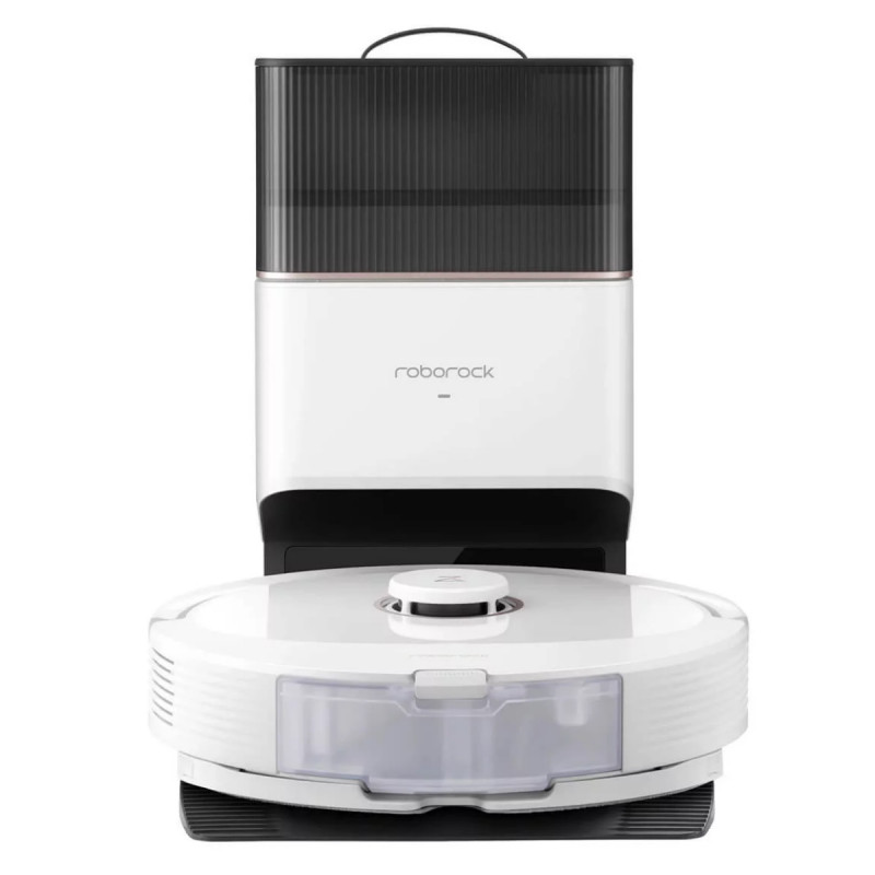 Ρομποτική ηλεκτρική σκούπα Roborock Q8 max+ Q8MP02-00, 59W, Wi-Fi, Φωνητικός έλεγχος, 5500 Pa, Στεγνός και υγρός καθαρισμός, Αυτονομία έως 240 λεπτά, Λευκό/μαύρο