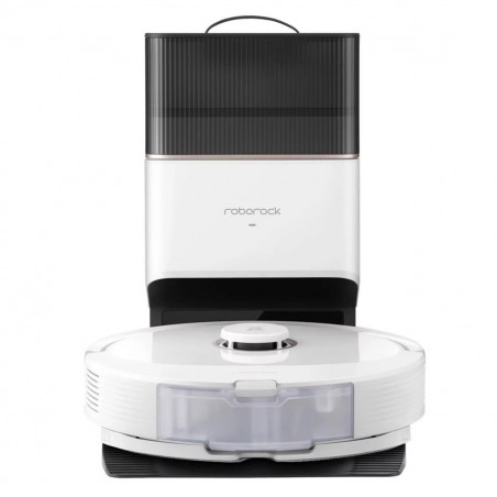 Ρομποτική ηλεκτρική σκούπα Roborock Q8 max+ Q8MP02-00, 59W, Wi-Fi, Φωνητικός έλεγχος, 5500 Pa, Στεγνός και υγρός καθαρισμός, Αυτονομία έως 240 λεπτά, Λευκό/μαύρο