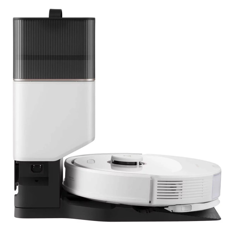 Ρομποτική ηλεκτρική σκούπα Roborock Q8 max+ Q8MP02-00, 59W, Wi-Fi, Φωνητικός έλεγχος, 5500 Pa, Στεγνός και υγρός καθαρισμός, Αυτονομία έως 240 λεπτά, Λευκό/μαύρο