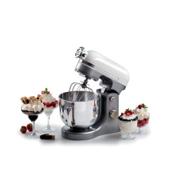 Πλανητικό μίξερ Ariete MODERNA 1589/01, 3200W, 5,5 l, 11 ταχύτητες, Στερεό σώμα από αλουμίνιο, Επιλογή για πρόσθετα εξαρτήματα, Λευκό/Inox