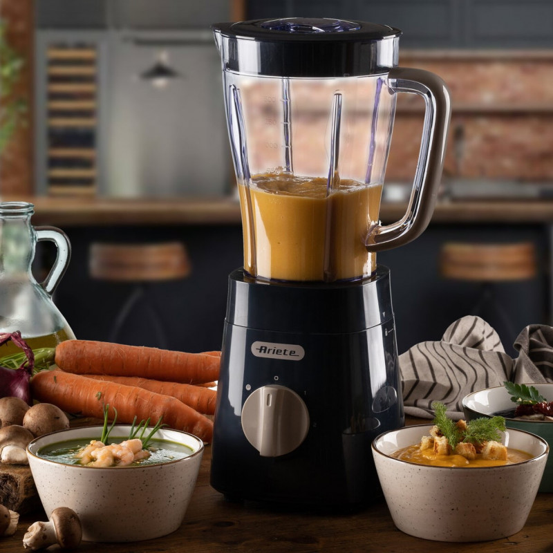 Μπλέντερ Ariete BREAKFAST 0576/03, 500W, 1.5 l, 2 ταχύτητες + παλμός, 4 ατσάλινες λεπίδες, Μαύρο