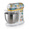 Πλανητικό μίξερ Ariete Positano 1588/0P, 2400W, 5,5 l, 7 ταχύτητες, Pulse, ρετρό σχεδιασμός, Αξεσουάρ, Λευκό/Κίτρινο