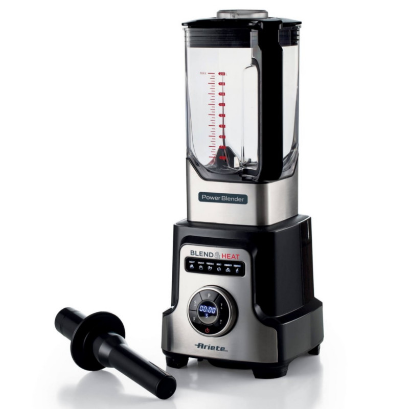 Μπλέντερ Ariete BLEND & HEAT PRO 0578, 2000W, 10 ταχύτητες, 32000 rpm, 6 προγράμματα, Λειτουργία για πλημμύρισμα + σούπα, Inox/Μαύρο.