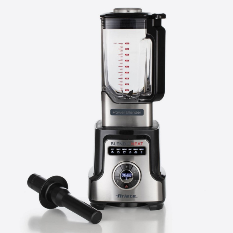 Μπλέντερ Ariete BLEND & HEAT PRO 0578, 2000W, 10 ταχύτητες, 32000 rpm, 6 προγράμματα, Λειτουργία για πλημμύρισμα + σούπα, Inox/Μαύρο.