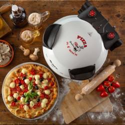 Ηλεκτρικός φούρνος πίτσας Ariete "Pizza in 4 minutes" 0918/00, 1200W, 32 cm, Μέχρι 400C, 5 επίπεδα, Πέτρινη πλάκα, Αντικολλητική επίστρωση, Λευκό