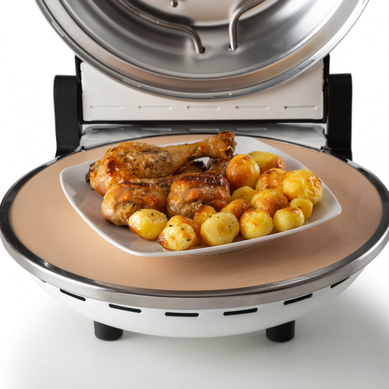 Ηλεκτρικός φούρνος πίτσας Ariete "Pizza in 4 minutes" 0918/00, 1200W, 32 cm, Μέχρι 400C, 5 επίπεδα, Πέτρινη πλάκα, Αντικολλητική επίστρωση, Λευκό