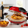 Ηλεκτρικός φούρνος πίτσας Ariete "Pizza in 4 minutes" 0909/10, 1200W, 32 cm, Μέχρι 400C, 5 επίπεδα, Πέτρινη πλάκα, Αντικολλητική επίστρωση, Κόκκινο