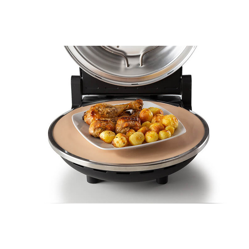 Ηλεκτρικός φούρνος πίτσας Ariete "Pizza in 4 minutes" 0917/00, 1200W, 32 cm, Μέχρι 400C, 5 επίπεδα, Πέτρινη πλάκα, Αντικολλητική επίστρωση, Μαύρο