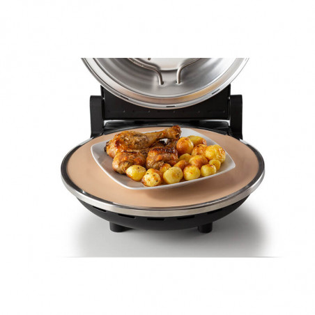 Ηλεκτρικός φούρνος πίτσας Ariete "Pizza in 4 minutes" 0917/00, 1200W, 32 cm, Μέχρι 400C, 5 επίπεδα, Πέτρινη πλάκα, Αντικολλητική επίστρωση, Μαύρο