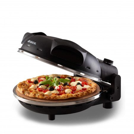 Ηλεκτρικός φούρνος πίτσας Ariete "Pizza in 4 minutes" 0917/00, 1200W, 32 cm, Μέχρι 400C, 5 επίπεδα, Πέτρινη πλάκα, Αντικολλητική επίστρωση, Μαύρο