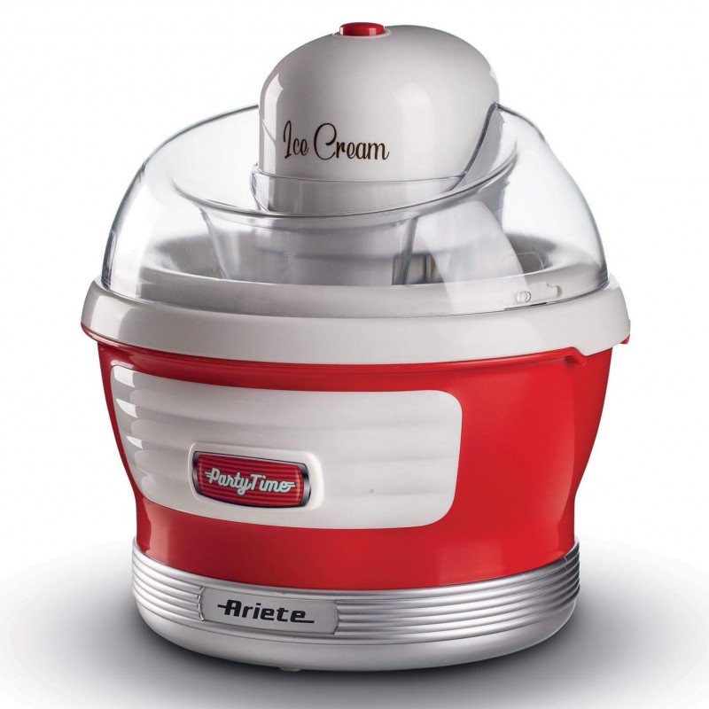 Παγωτομηχανή Ariete PARTY TIME 0643/00, 12W, 1.5 l, 30 min, Κινητό μπολ, Κόκκινο