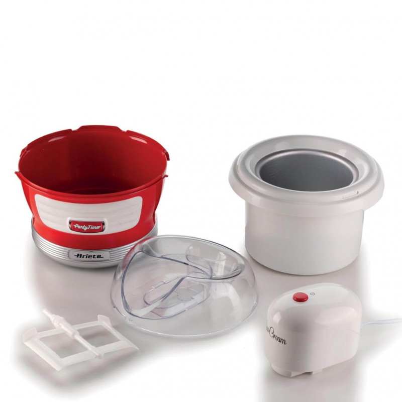 Παγωτομηχανή Ariete PARTY TIME 0643/00, 12W, 1.5 l, 30 min, Κινητό μπολ, Κόκκινο