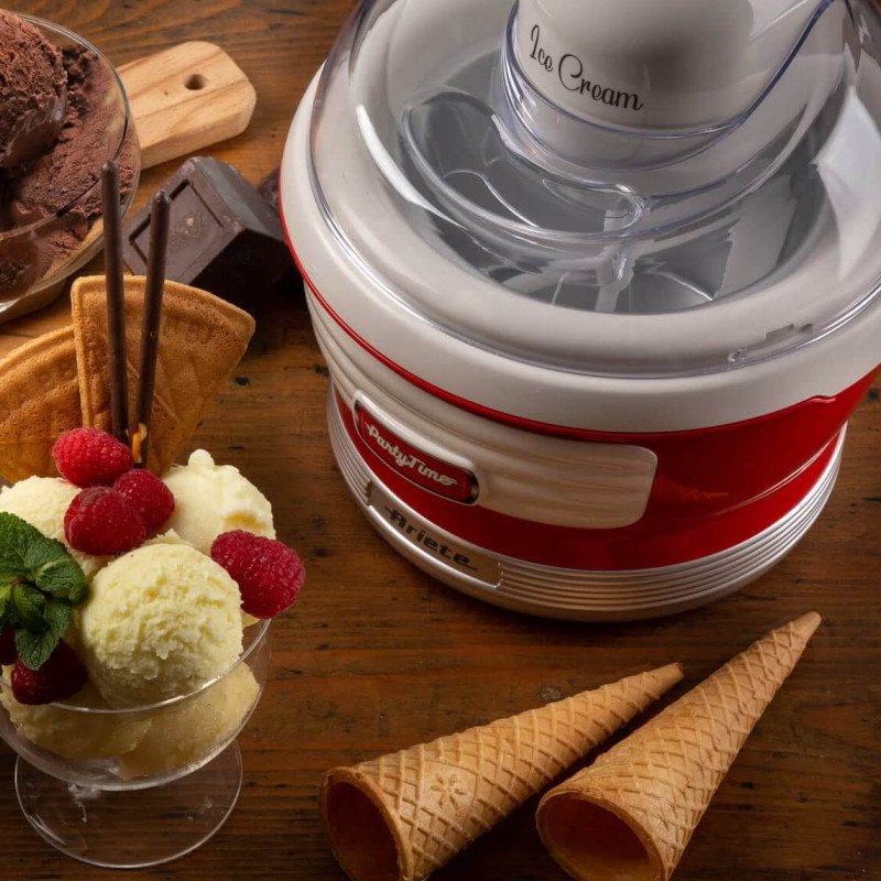 Παγωτομηχανή Ariete PARTY TIME 0643/00, 12W, 1.5 l, 30 min, Κινητό μπολ, Κόκκινο