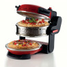Διπλός φούρνος πίτσας Ariete PIZZERIA 0927/00, 2300W, 32 cm, 2 θερμοστάτες έως 400C, 5 επίπεδα, 2 πλάκες πέτρας, αντικολλητική επίστρωση, Κόκκινο