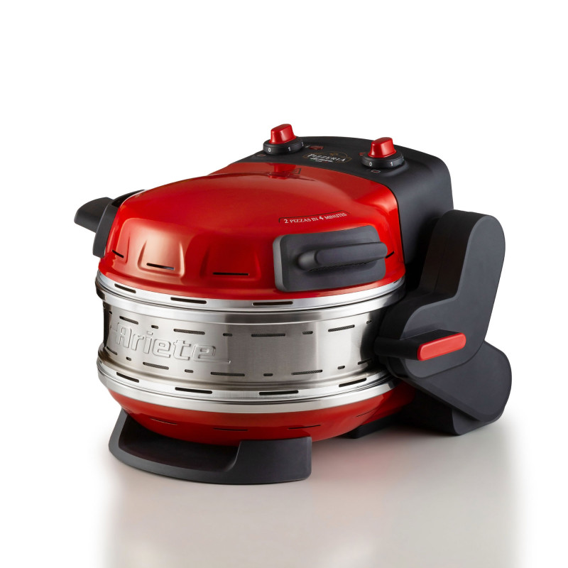 Διπλός φούρνος πίτσας Ariete PIZZERIA 0927/00, 2300W, 32 cm, 2 θερμοστάτες έως 400C, 5 επίπεδα, 2 πλάκες πέτρας, αντικολλητική επίστρωση, Κόκκινο