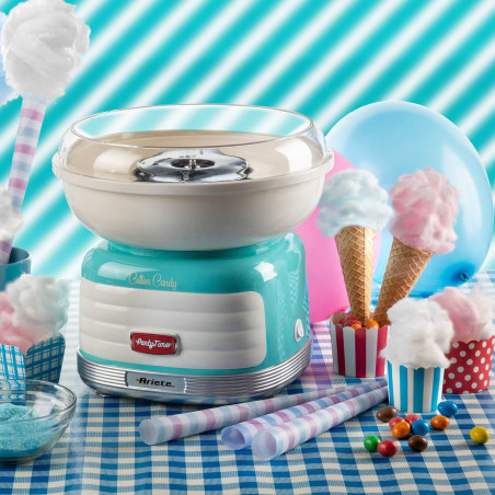 Μηχανή για μαλλί της γριάς Ariete COTTON CANDY PARTY TIME 2973/01, 450W, Ενσωματωμένος διανομέας, Τυρκουάζ