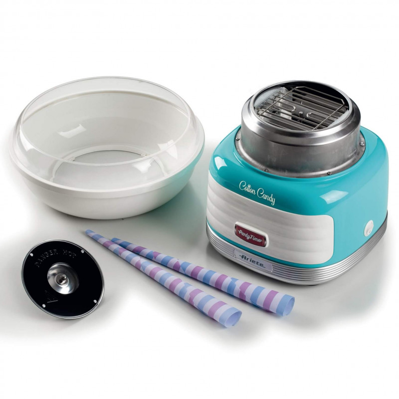Μηχανή για μαλλί της γριάς Ariete COTTON CANDY PARTY TIME 2973/01, 450W, Ενσωματωμένος διανομέας, Τυρκουάζ