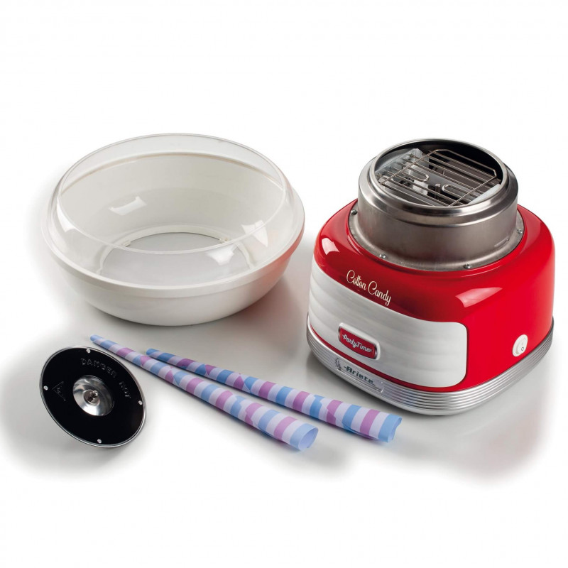 Μηχανή για μαλλί της γριάς Ariete COTTON CANDY PARTY TIME 2973/00, 450W, Ενσωματωμένος διανομέας, Κόκκινο