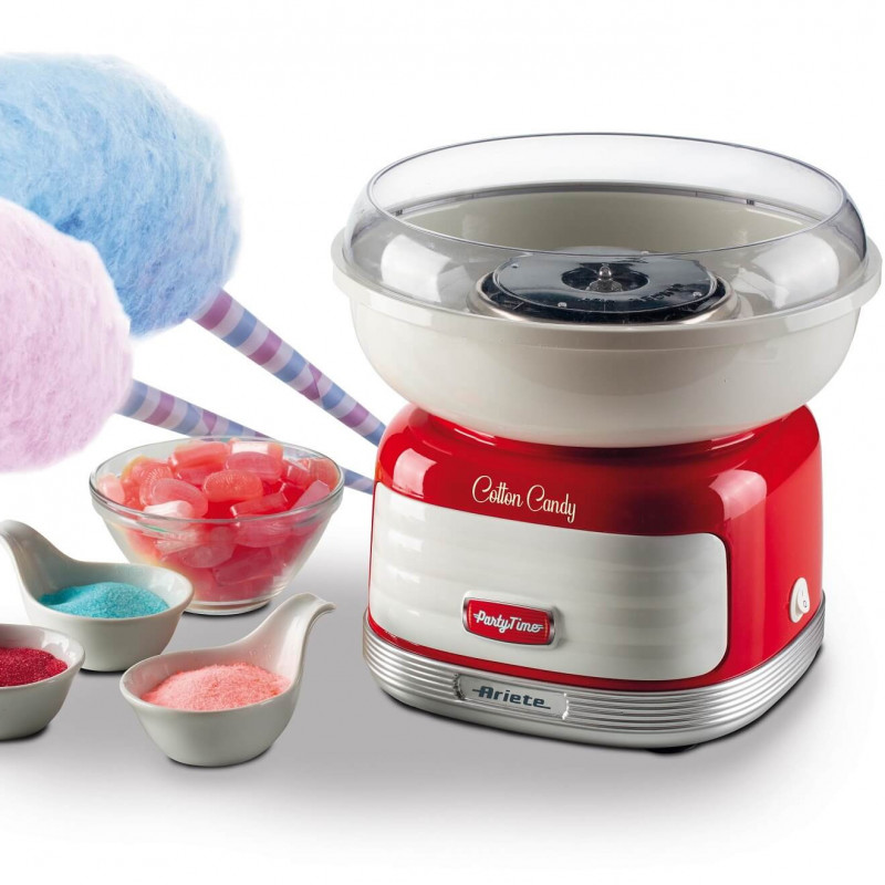 Μηχανή για μαλλί της γριάς Ariete COTTON CANDY PARTY TIME 2973/00, 450W, Ενσωματωμένος διανομέας, Κόκκινο