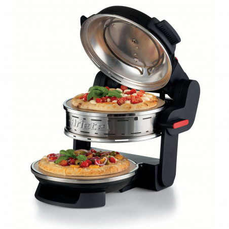 Διπλός φούρνος πίτσας Ariete PIZZERIA 0927/01, 2300W, 32 cm, 2 θερμοστάτες έως 400C, 5 επίπεδα, 2 πλάκες πέτρας, αντικολλητική επίστρωση, Μαύρο