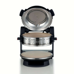 Διπλός φούρνος πίτσας Ariete PIZZERIA 0927/01, 2300W, 32 cm, 2 θερμοστάτες έως 400C, 5 επίπεδα, 2 πλάκες πέτρας, αντικολλητική επίστρωση, Μαύρο