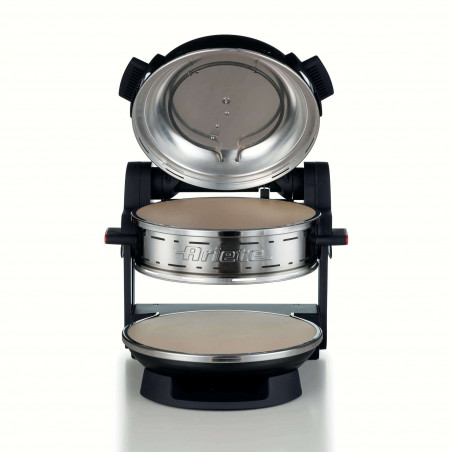 Διπλός φούρνος πίτσας Ariete PIZZERIA 0927/01, 2300W, 32 cm, 2 θερμοστάτες έως 400C, 5 επίπεδα, 2 πλάκες πέτρας, αντικολλητική επίστρωση, Μαύρο