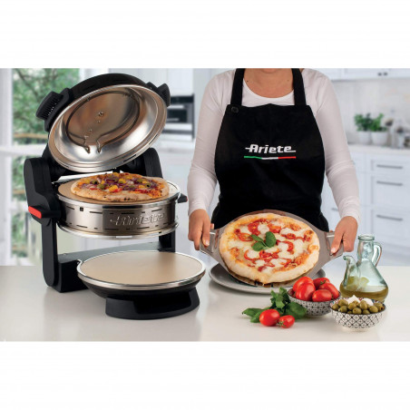 Διπλός φούρνος πίτσας Ariete PIZZERIA 0927/01, 2300W, 32 cm, 2 θερμοστάτες έως 400C, 5 επίπεδα, 2 πλάκες πέτρας, αντικολλητική επίστρωση, Μαύρο